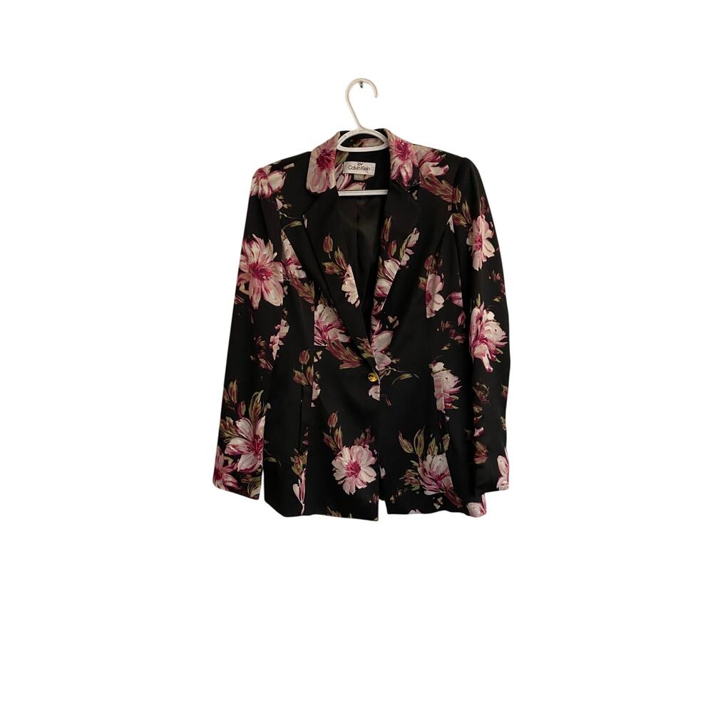 Calvin Klein Womens Floral Blazer Jacket Size 6 - Picture 3 of 7